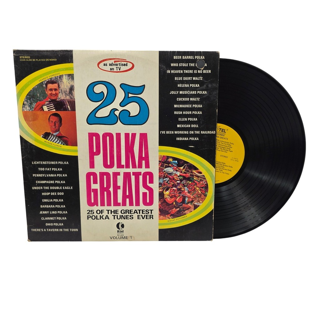 25 Polka Greats Vol 1 Vinyl LP K-Tel NC 420 Frankie Yankovic Myron Floren 1971*